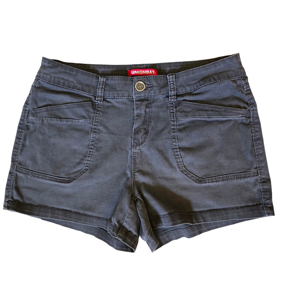 Unionbay Junior Sz 13 Cheeky Charcoal Gray Utility Cargo Shorts Stretch Cotton